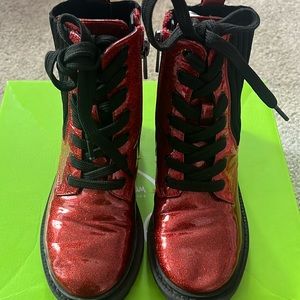 Sam Edelman lydell Kids Combat Boot ruby red size 11